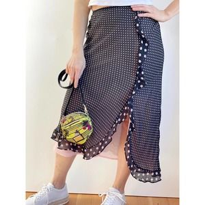 Vintage Silk Dot Slip Skirt Size 8